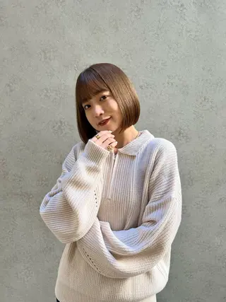 ミディアム 艶ボブ×髪質改善トリ ートメントRICOのヘアスタイル