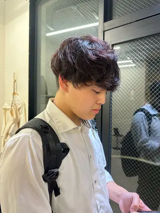 ショート カラー パーマ メンズ 東京 千駄ヶ谷🫧 hiyori🫧のヘアスタイル