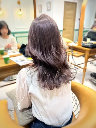 セミロング 韓国レイヤーカット/ 縮毛矯正/羽田航のヘアスタイル