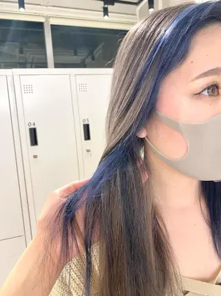 ロング カラー ピンク/ベージュ /似合わせ/田島百華のヘアスタイル