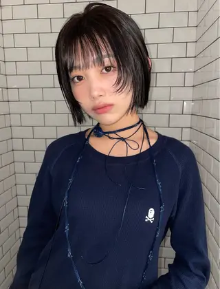 ショート カラー ボブ.顔周りカット カット/ユキカのヘアスタイル