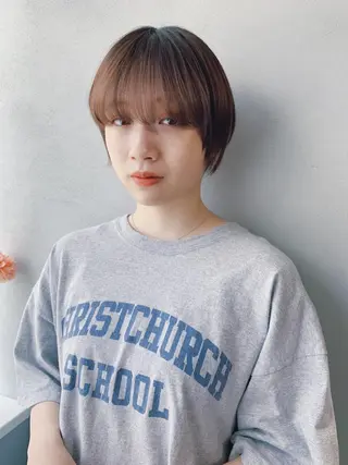 ショート カラー ボブパーマコテ巻き風 パーマNo1深江秀平のヘアスタイル