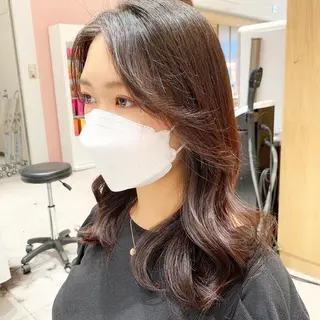 ミディアム レイヤー専門家 ダブルカラー修のヘアスタイル