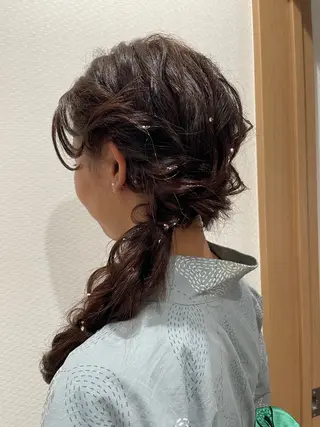 ロング ヘアアレンジ katae sayoriのヘアスタイル