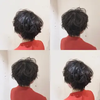 ショート カラー パーマ ヘアアレンジ 【ツヤ髪美容師】 ツダケイスケのヘアスタイル