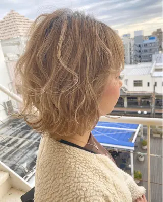 ミディアム ヘアアレンジ レイヤー/ウルフ🤎 mayo.のヘアスタイル
