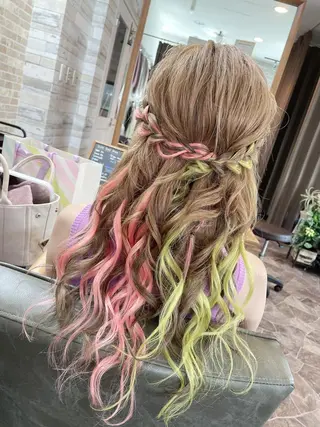 カラー 派手髪/ハイトーン/ エクステ✨ユウキのヘアスタイル