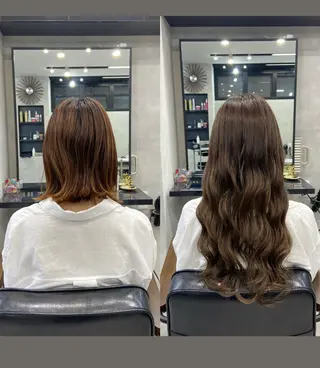 ミディアム 濱川響太レディース カットモデルのヘアスタイル