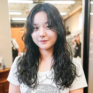 ロング パーマ 藤川迅 当日予約可！ 名古屋パーマのヘアスタイル