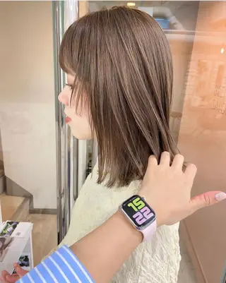 ミディアム 透明感カラー k-twoういのヘアスタイル