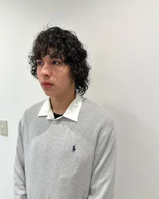 ミディアム パーマ メンズ パーマ/ハイトーン スパイキー/神田正紀のヘアスタイル