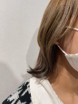 セミロング カラー 愛結 暖色カラー🎀🩰のヘアスタイル
