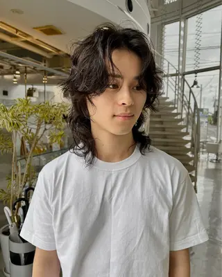 ミディアム パーマ メンズ メンズ🔥 撮影モデル募集のヘアスタイル