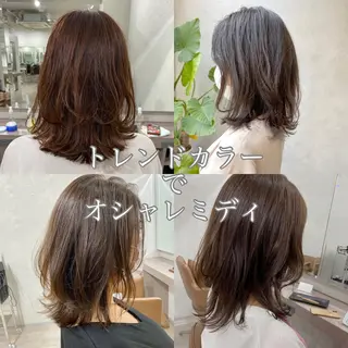 ミディアム VLOW nex the salon所属・韓国風/髪質改善/ ナガヤアキラのヘアスタイル
