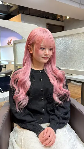 ロング カラー AIRI/難波/ ハイトーン/髪質改善のヘアスタイル