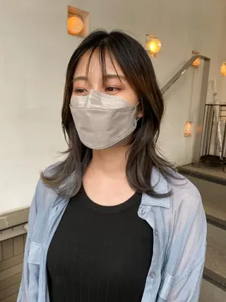 ミディアム カラー ヘアアレンジ ナカジ🌸ロブ/ボブ /前髪🌸のヘアスタイル