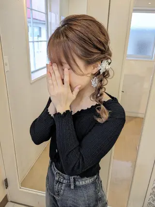 ヘアアレンジ ミディアム bright所属・miku ヘアセット/着付けのヘアスタイル