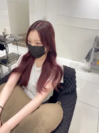 ロング カラー りおな/エクステ /ミルクティーカラーのヘアスタイル