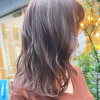 セミロング カラー ヘアアレンジ ハイトーンピンク🍑 ブリーチ🍑RINAのヘアスタイル