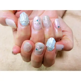 ネイル 痛ネイル/ワンホン/ フィルイン/長さだしのネイルデザイン