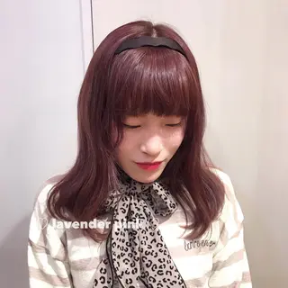 セミロング ブリーチなしカラー ダブルカラーエクステのヘアスタイル