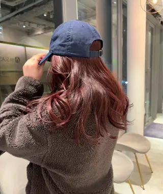 ロング カラー M.SLASH 表参道所属・透明感カラー/パーマ オレンジmiyo⭐️のヘアスタイル