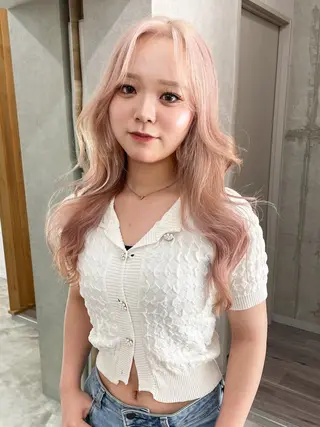 ロング カラー ブリーチ/ベージュ 💕/momoaのヘアスタイル