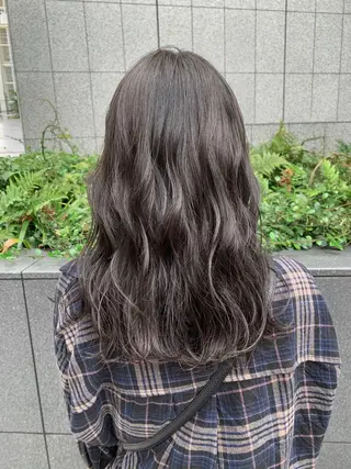 セミロング カラー 色白に見える暗髪 梅田・増田のヘアスタイル