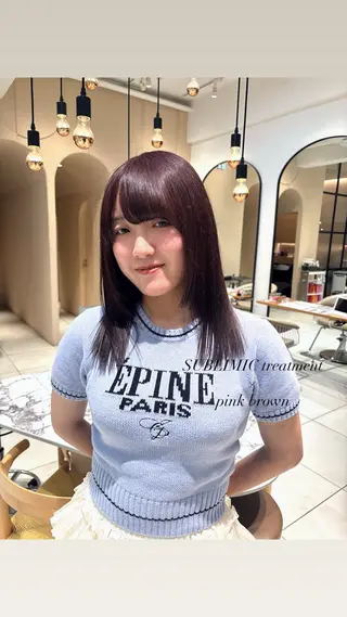 カラー mino🌼🌈 ボブ/透明感カラーのヘアスタイル