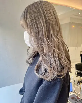 セミロング カラー minami🪷 暖色カラーのヘアスタイル