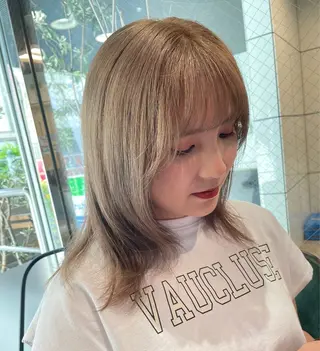 ミディアム カラー るか/透明感 カラー/アレンジのヘアスタイル