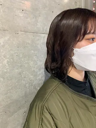 ミディアム パーマ ボブパーマコテ巻き風 パーマNo1深江秀平のヘアスタイル