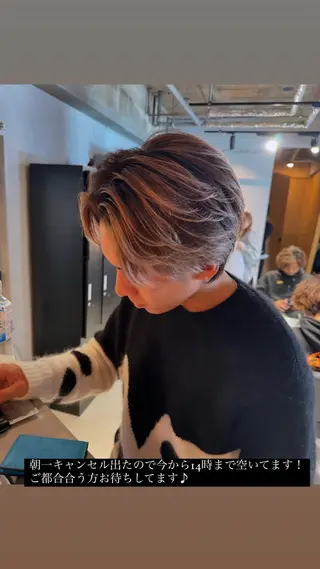 ミディアム カラー パーマ ヘアアレンジ メンズ メンズ特化 しゅうへいのヘアスタイル