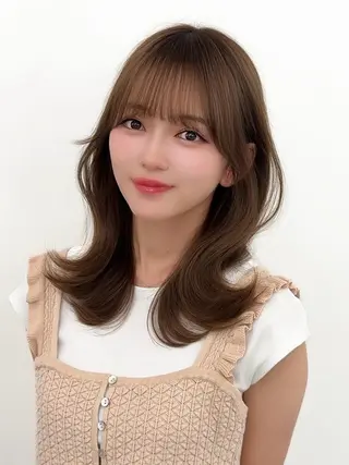 ミディアム カラー ヘアアレンジ 顔周り&ミディアム 特化/池袋/kokiのヘアスタイル