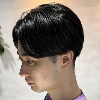 ショート カラー パーマ メンズ センターパート マスターかずまのヘアスタイル