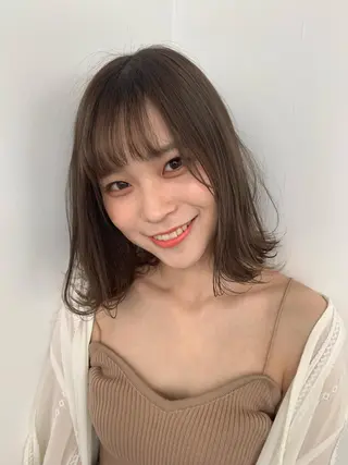 ミディアム カラー 髪質改善/縮毛矯正 ツヤ髪🩷さつきのヘアスタイル