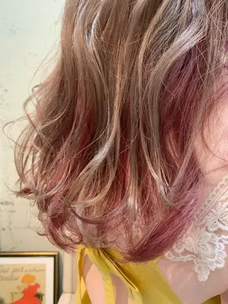 ロング カラー 髪質改善ストレート/ ブリーチ／渋谷　福田のヘアスタイル