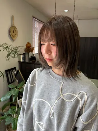 ミディアム 韓国ボブ👩🇰🇷 小野絢未のヘアスタイル