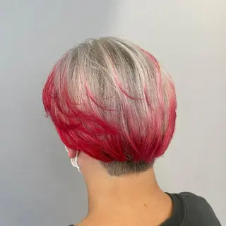 ショート メンズ カラー Luisハイライト　 喜連瓜破、髪質改善のヘアスタイル