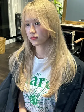 ロング カラー 🎀ミルクティー/暖 色×レイヤー/マリアのヘアスタイル