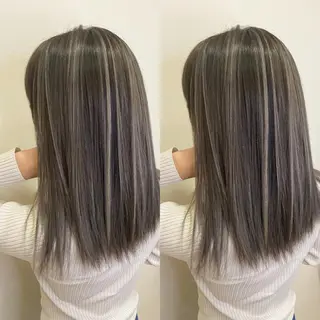 ミディアム yosuke 梅田/バレイヤージュのヘアスタイル