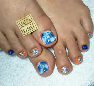 セミロング ヘアアレンジ パーマ ネイル キッズ マツエク・マツパ MALCAnail(マルカネイル)所属・荒木 莉奈のネイルデザイン