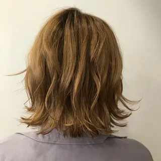 ミディアム カラー ヘアアレンジ ボブ得意 🤍山内　飛鳥🤍のヘアスタイル