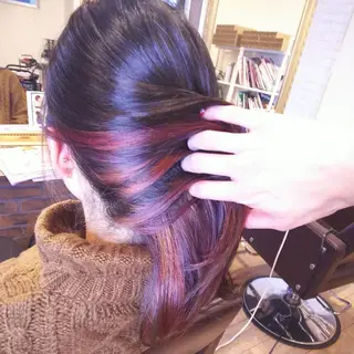 ミディアム カラー JIL BLAN 京都所属・RU RIのヘアスタイル