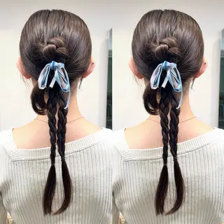 ロング ヘアアレンジ マミ☁️ヘアセット /お呼ばれヘア/銀座のヘアスタイル