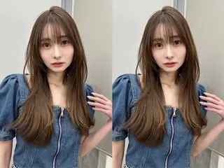 カラー eve🐰束間まつ毛 /透明感カラーのヘアスタイル