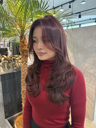 セミロング 心斎橋/海外レイヤー 募集中三好玲奈のヘアスタイル