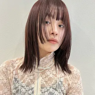 ミディアム カラー 🍊暖色×顔周り 🍊cocoroのヘアスタイル