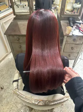 ミディアム ⭐️美髪矯正 艶感カラー⭐️ユウキのヘアスタイル