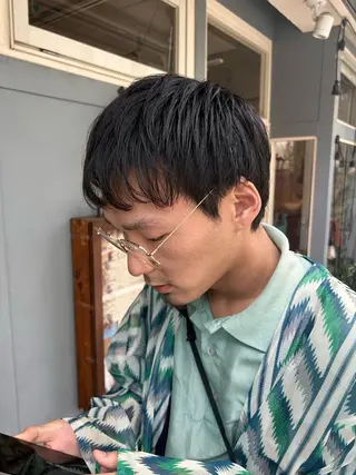 ショート メンズ 清水千優/パーマ/透 明感カラー/メンズのヘアスタイル